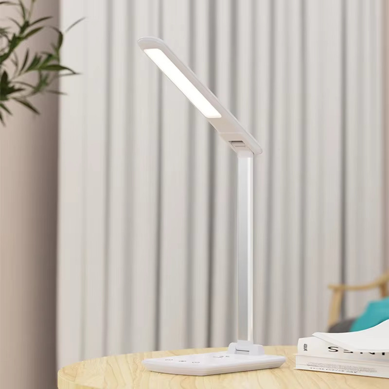 Lyfs LED-Schreibtischlampe in Weiß mit kabellosem Ladegerät, USB-Anschluss und Touch-Dimmer für Lesen und Nachttisch - Bild 2