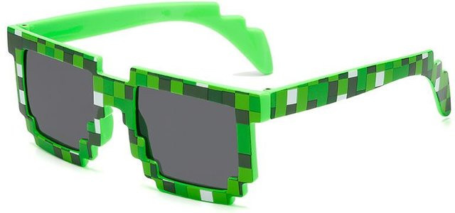 Dote Creeper Pixel Sonnenbrille, Square, Kunststoff, Vollrand, Green, Unisex - Bild 1