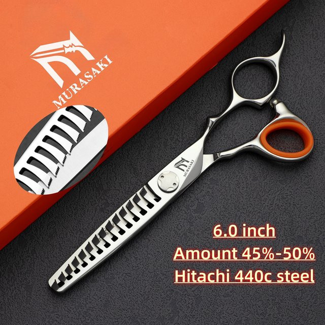 MURASAKI Haarausdünnungsschere, 6,0 Zoll, Hitachi 440C-Stahl - Bild 1
