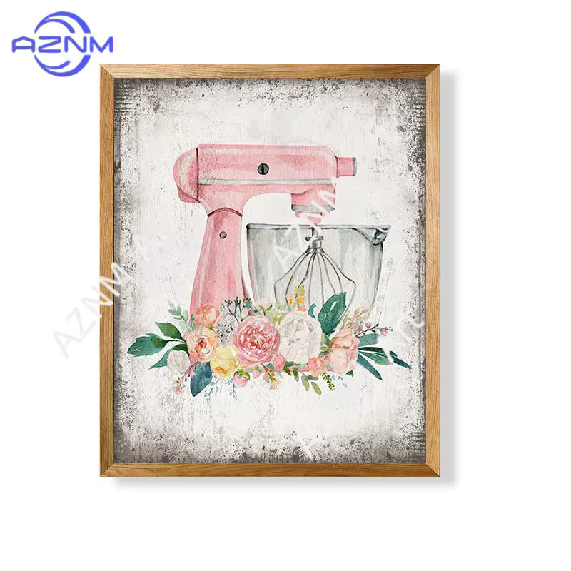AZNM Wandbild mit Blumenmotiv in Pink und Multicolour im Shabby Chic Stil - Bild 2