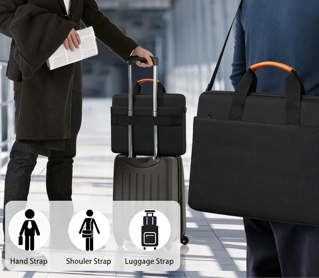 ValueWin Laptop-Umhängetasche für 14 bis 16 Zoll, Schultertasche und Computerhülle für MacBook Air Pro, Farbe: Schwarz - Bild 6