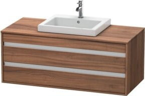 Duravit Waschtischunterschrank Ketho in Braun Matt mit 2 Schubladen für mittigen Einbauwaschtisch, Breite: 120 cm, Tiefe: 55 cm - Bild 1