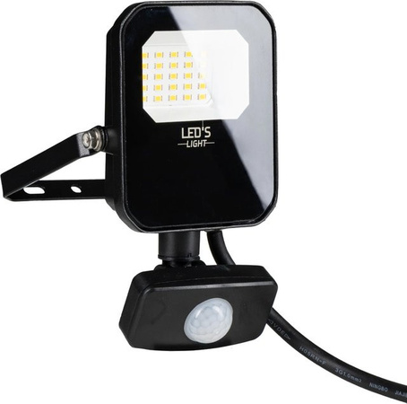 LED's,ight LED Wandstrahler Schwarz mit Bewegungssensor, 20W, 2800lm, 4000K, IP65, IK05