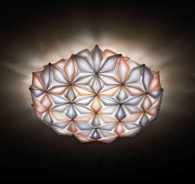 Slamp La Vie Large Wand- und Deckenleuchte in Bernstein mit dimmbarer Funktion und floralem Design aus Opalflex und Lentiflex - Bild 1