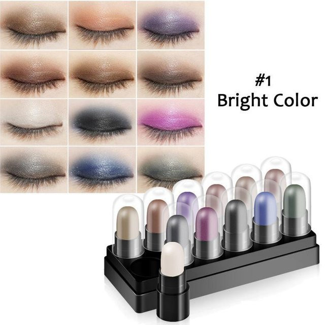 YSXX Lidschattenstift-Set, 12 Farben, beige, schimmernd - Bild 1