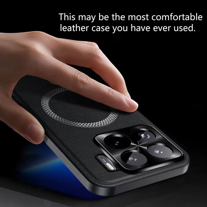 Business-Luxus-Etui aus echtem Leder für Xiaomi 17T 15T Pro 17 Pro Max Ultra in Grün mit MagSafe-Funktion und Anti-Fingerabdruck-Schutz - Bild 5