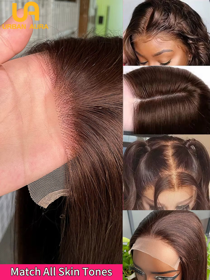 Urban Aura 5x5 Bob Double Drawn Perücke, 100% Echthaar, Glueless Lace Front, Farbe #2, Vietnamesisch, Glatt - Bild 2