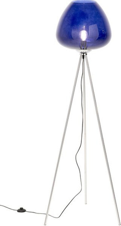 Stehleuchte KARE DESIGN SPHERE in Blau mit Messing-Details und Glas-Elementen, Höhe: 154 cm, Breite: 65 cm, Tiefe: 65 cm