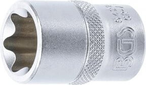 BGS Steckschlüssel-Einsatz E-Profil 6422 mit 1/2 Zoll Antrieb und SW 22 aus Chrom-Vanadium in Silber - Bild 1