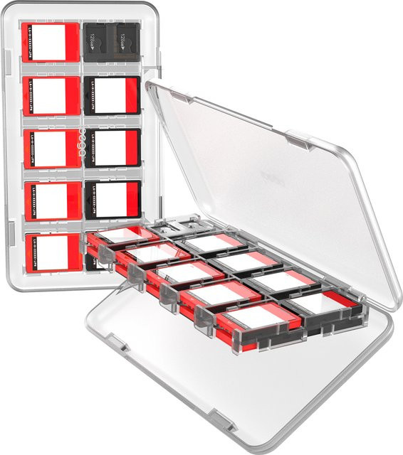 IPAGA Kartenetui PG-SW2096 für Nintendo Switch und Switch 2, transparente Hülle mit Platz für 20 Spielkarten und 2 TF-Steckplätze sowie integriertem Displayständer - Bild 1