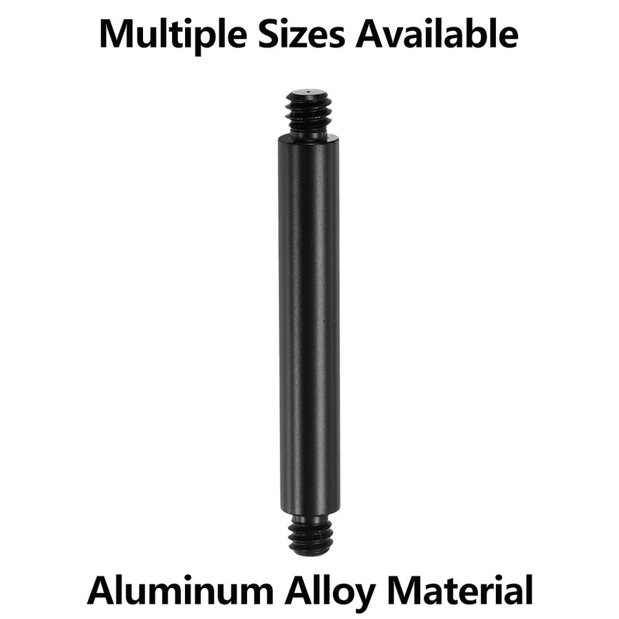 EXSKOF Verlängerungsstange aus Aluminiumlegierung in Schwarz mit 1/4 Zoll-20 und 3/8 Zoll-16 Innengewinde zur Montage von Kamera- und Beleuchtungszubehör - Bild 1
