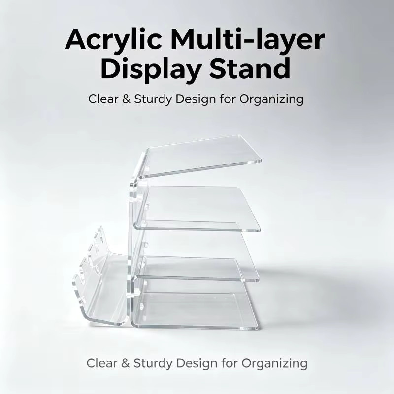 Sikai Acryl-Display-Ständer für mechanische Tastaturen und Mäuse, 3-stufig, transparent und schwarz - Bild 2