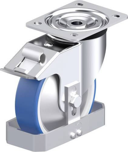 Blickle L-POTHs 160XR-FI-FA-FS Stahlblech-Lenkrolle in Blau mit 160 mm Rad-Durchmesser und 400 kg Tragfähigkeit - Bild 1