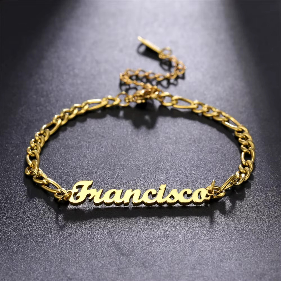 lemegeton Namensarmband Edelstahl, Gold, Unisex - Bild 2
