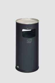VAR Kombi-Ascher und Abfallsammler rund in Anthrazit für Innen und Außen mit Sieb und Kantenschutz, Volumen: 37 l, Durchmesser: 32 cm, Höhe: 70 cm - Bild 1