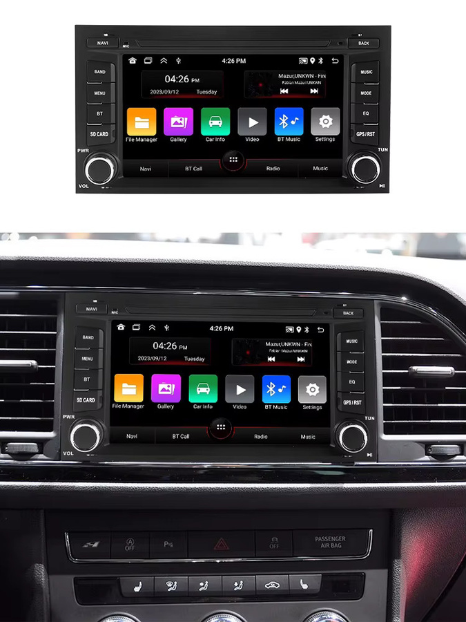 STRONGNAVI Android 15 Autoradio mit 7 Zoll Display für Seat Leon MK3 5F 2012-2018, Multimedia-Player mit GPS, Carplay und Android Auto, Schwarz - Bild 5