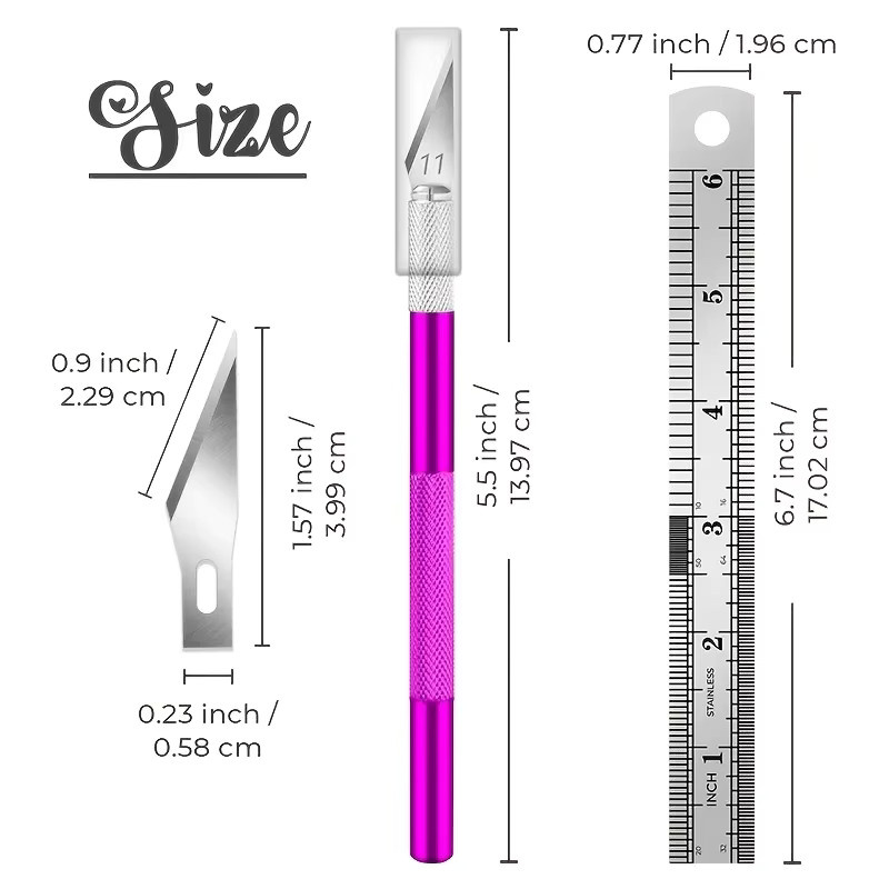 10-teiliges Exacto-Messer-Set aus Edelstahl in Mehrfarbig, Präzisions-Bastelmesser-Kit für DIY und Kunstprojekte - Bild 2