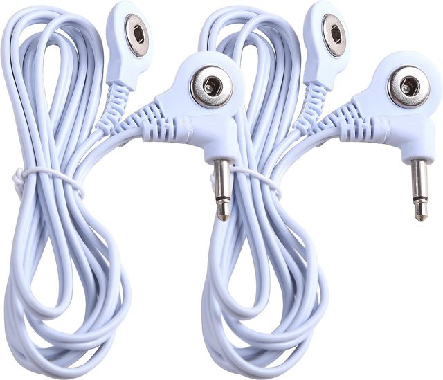 ShaxyMsc Elektrodenkabel mit 3,5mm Stecker für elektrische Muskelstimulatoren in Weiß - Bild 1