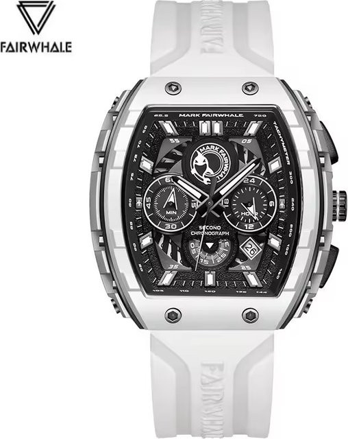 Mark Fairwhale Chronograph, Quarz, Eckig, Silikon, Schwarz, Herren - Bild 1