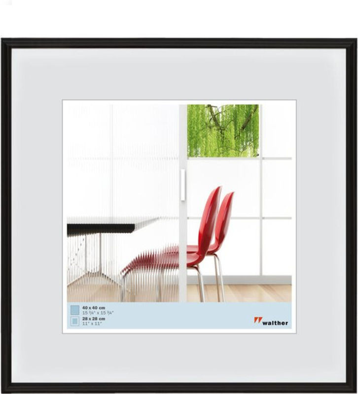 Galeria Kunstrahmen aus Kunststoff mit Passepartout und Glas in Schwarz, B/H: 60 x 60 cm - Bild 1