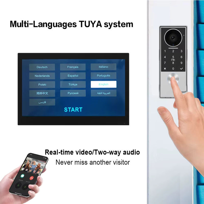 AJXML 2-Draht Video-Türsprechanlage mit 2 Monitoren, 7/10 Zoll, 1080P Smart Video-Gegensprechanlage mit TUYA App, IC-Karten- und PIN-Entsperrung - Bild 5