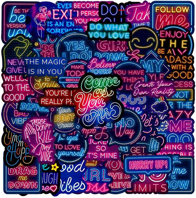 Charile Neon-Stil Graffiti-Aufkleber, wasserdicht, multicolour - Bild 1