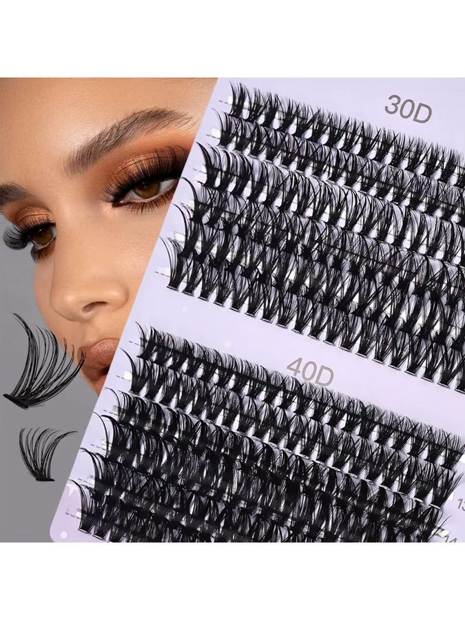 BLL.cf Volumen-Cluster-Wimpern, 3D-Russischer Stil, 12 Reihen, 12–16 mm, 30/40D-Mix - Bild 6