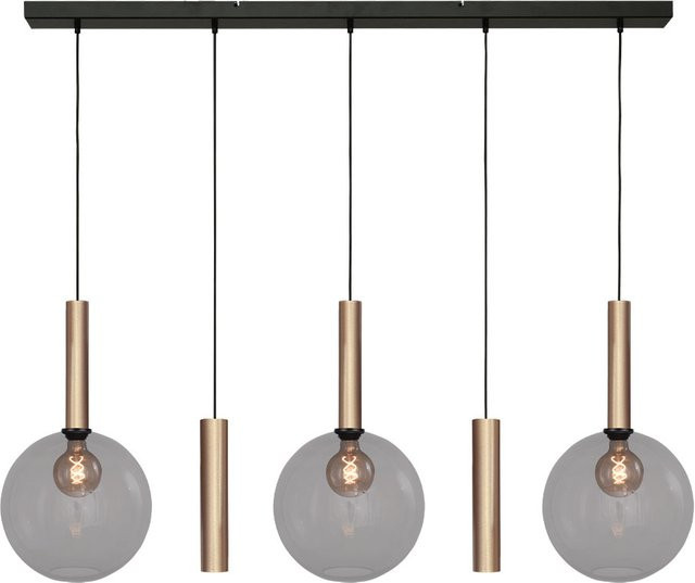 Masterlight Bella 2 3/2 Pendelleuchte 5-flammig in Rauchgrau und Gold mit Glaskugeln - Bild 1