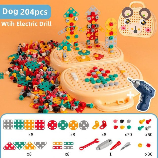 Yiran toy Montessori Schraubpuzzle Werkzeugkasten Rollenspiel ab 3 Jahren - Bild 1