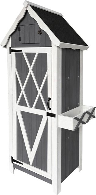 Home Deluxe Gartenschrank YANA aus Holz in Grau, XL, B/T/H: 179 x 77 x 54 cm - Bild 1