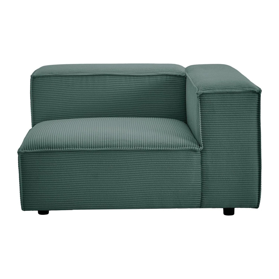 Vente-unique Sessel Ruzolo mit gerader Rückenlehne in Grün aus Cord-Samt, Breite: 121 cm - Bild 2
