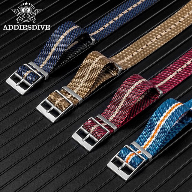 ADDIESDIVE Uhrenarmband Nylon, Herren, 20 mm, Edelstahlschnalle - Bild 1