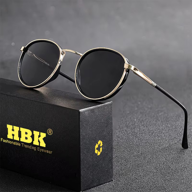 HBK Sonnenbrille, Unisex, Vollrand, Round, black, polarisiert - Bild 1