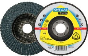 Klingspor SMT 624 Schleifmopteller für Winkelschleifer, Korn 40, gewölbt, 10 Stück, Durchmesser: 150 mm, Bohrung: 22,23 mm - Bild 1