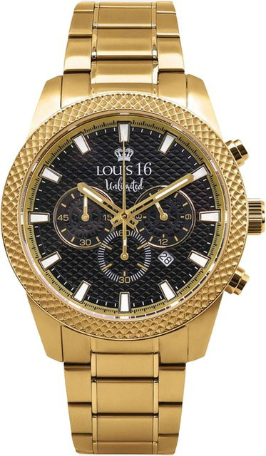 Louis XVI Chronograph, Quarz, Edelstahl, 43 mm, Herren, Schwarz - Bild 1