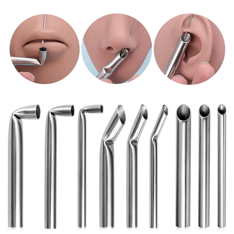 HONGTU BOBY JEWELRY Piercing Empfang Rohr, 304L Edelstahl, 4/6/8mm ID - Bild 5