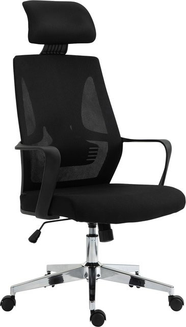 CLP Bürostuhl Kanab I Ergonomisch mit Lendenwirbelstütze, Kopfstütze und Armlehnen in Schwarz - Bild 1