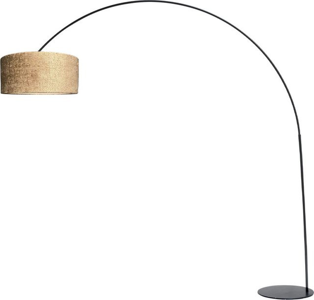 Masterlight Arch XXL Bogenleuchte in Schwarz Matt mit beige Stoffschirm - Bild 1