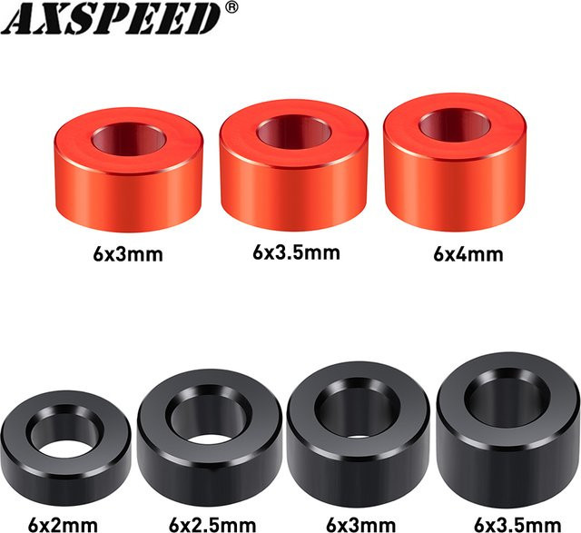 AXSPEED M3 Schrauben-Abstandshalter-Set, 10-teiliges Set, Schwarz, Metall - Bild 1