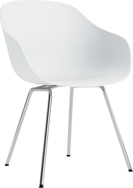 HAY About A Chair AAC 226 mit Armlehnen in Weiß mit mattem Stahlgestell und organischem Design - Bild 1