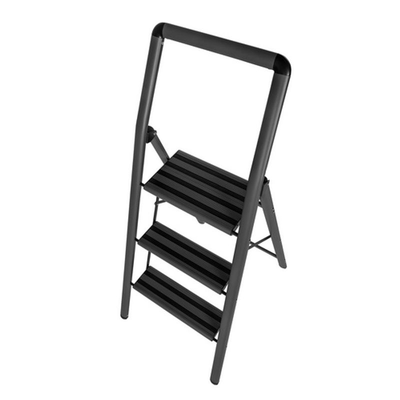 WENKO Haushaltsleiter Compact 3-stufig aus Aluminium in Grau/Schwarz - Bild 4