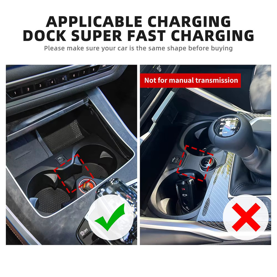 AIRSPEED USB-C Schnellladegerät mit Zigarettenanzünder-Adapter für BMW 3 4 5 6 Serie GT G30 G20 X3 X4 G01 G02 in Schwarz - Bild 2