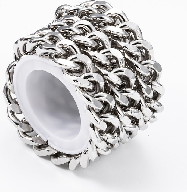 Gliederkette Edelstahl, 1 Meter, 15 mm, Silber, Unisex - Bild 1