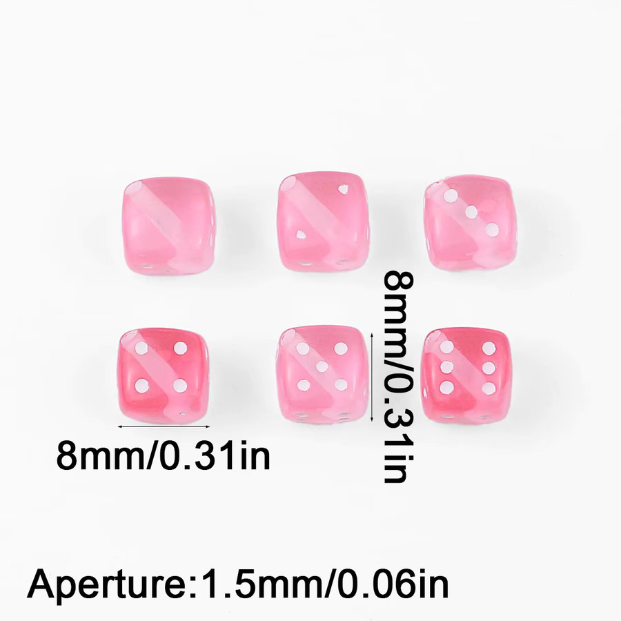 JHNBY Perlen, Acryl, Würfelförmig, Rosa, 8mm - Bild 2