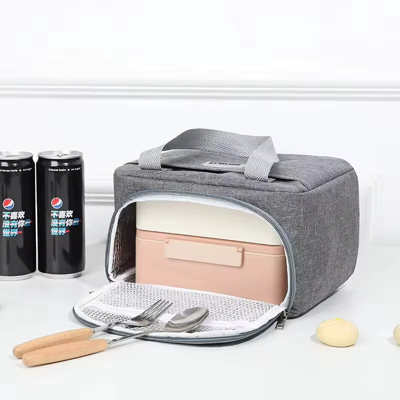 GOT-TOG Thermische Lunch Box Wasserfeste Isolierte Kühltasche für Büro und Arbeit in Blau und Grau - Bild 3