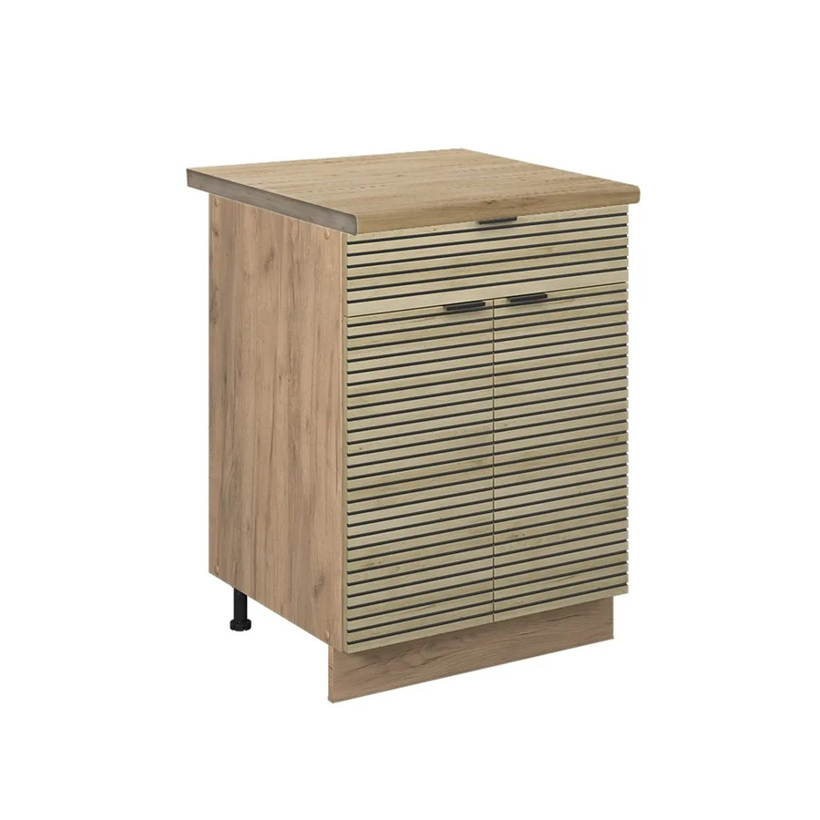 Vicco Schubunterschrank Fame-Line Eiche mit Paneel und Arbeitsplatte, Breite: 60 cm, Höhe: 82 cm, Tiefe: 29,53 cm - Bild 3