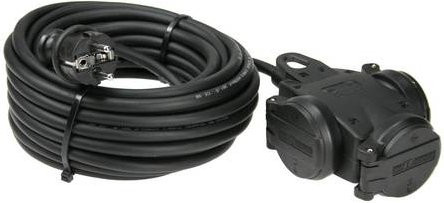 AS Schwabe Verlängerungskabel mit 3-Wege-Kupplung Schwarz 10 m H07RN-F 3G 1,5 mm² IP44 - Bild 2
