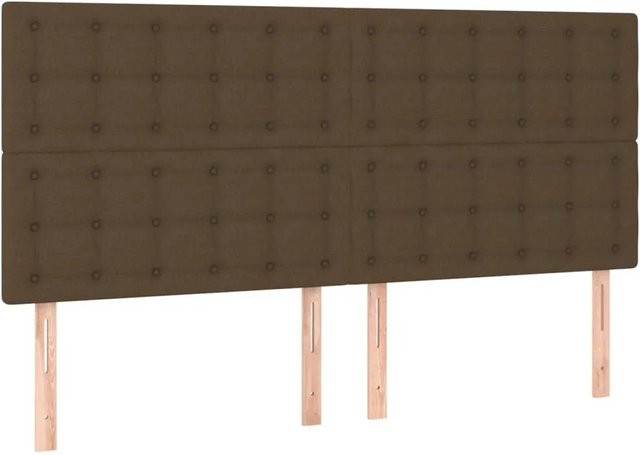 vidaXL Kopfteil Stoff Dunkelbraun B: 200 cm, H: 118 cm, T: 5 cm - Bild 1