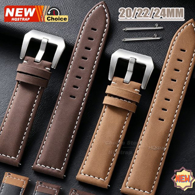 HQstrap Uhrenarmband Leder, matt, Schwarz, Unisex - Bild 1