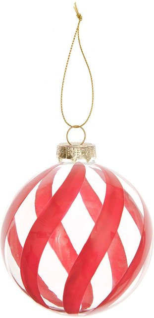 Rico Design Glaskugel Baumschmuck aus Glas in transparent-rot - Bild 1